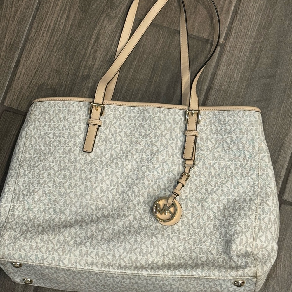 Michael Kors Monogram Cream Tote